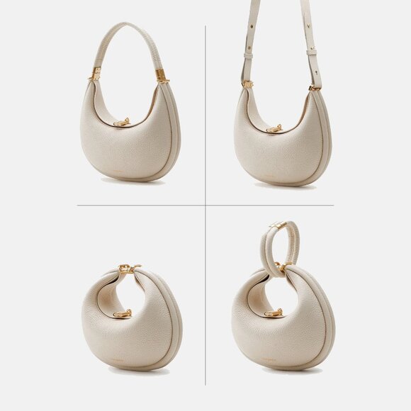 NEW Songmont inspired Luna convertible hobo purse crossbody Ivory crescent purse - Picture 6 of 10